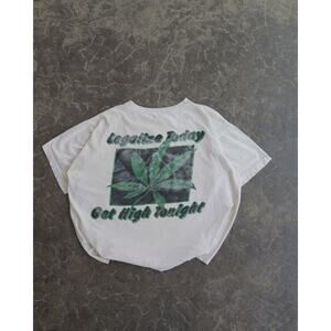 Vintage 90s High Life Let’s Get High White Tee USA Shirt